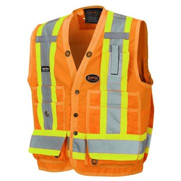 Amsal Inc. - Pioneer Hi-Viz surveyors safety vest orange V1010150_front