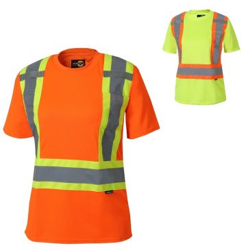 Amsal Inc. - Jackfield short sleeve t-shirt with stripes women orange 11-662RO_front combo