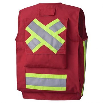 Amsal Inc. - Pioneer red surveyors safety vest V1010710_back