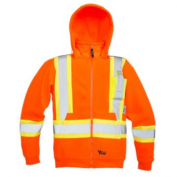 Amsal Inc. - Viking safety fleece hoodie with zipper orange 6420JO