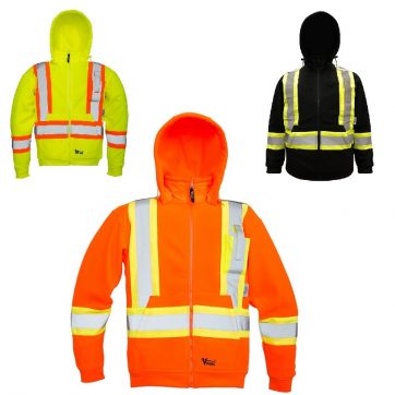 Amsal Inc. - Viking safety fleece hoodie with zipper orange 6420JO_combo