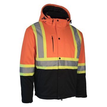 Amsal Inc - Forcefield softshell winter jacket with reflective stripe orange 023-EN158OR_front