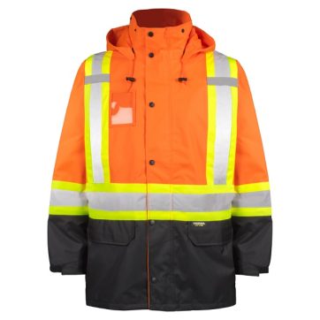Amsal Inc - BBH Terra 300 deniers rain jacket with reflective stripes orange116520JOR_front