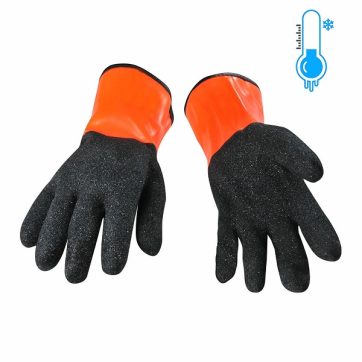 Amsal Inc - Wipeco lined PVC glove with coral grip coating PC3DGF