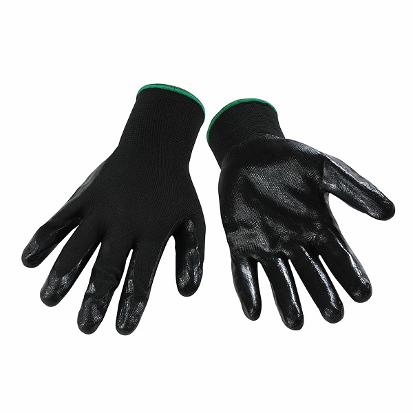 Amsal Inc - Wipeco polyester glove with black nitrile palm NPB