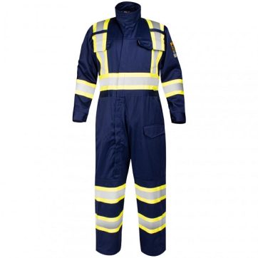Amsal Inc - BBH Holmes workwear FR welder coverall with reflective stripes navy 116608MHNV_front