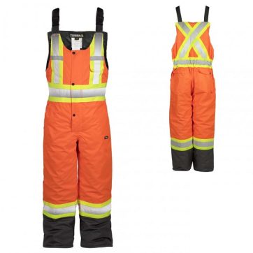 Amsal Inc - BBH Terra lined bib overall with reflective stripes orange 116507OR