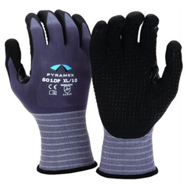 Amsal Inc. - Pyramex micro-foam nitrile dotted gloves GL601DP